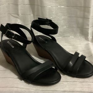 TORRID black wedge sandals size 10